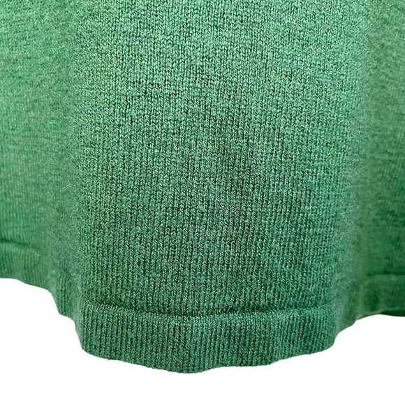 Loft Cotton Blend Sheer Sleeve Sweater Pine Green Sz Large Lightweight Fairycore - Picture 6 of 15